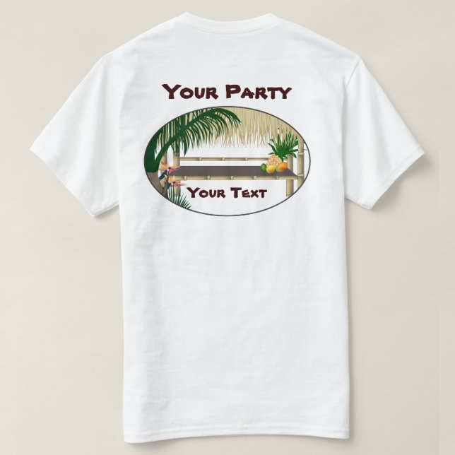 Tropical Luau Party Tiki Hut Bar Mens T - Shirt (Design Rückseite)