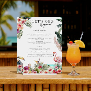 Tropical Luau Pool Party Drink Bar Sign Poster