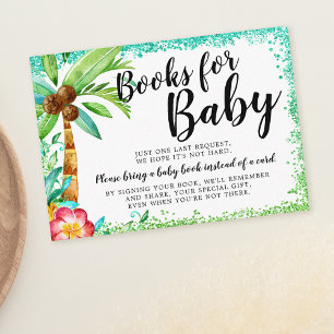 Tropical Luau Watercolor Glitzer Books for Baby Begleitkarte