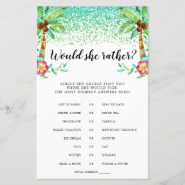 Tropical Luau Watercolor würde sie eher spielen