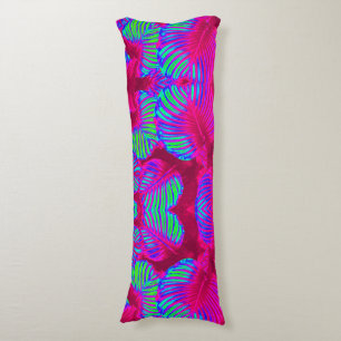 Tropical Lush Magenta Blätter Körperkissen
