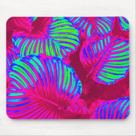 Tropical Lush Magenta Blätter Mousepad