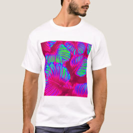 Tropical Lush Magenta Blätter T-Shirt