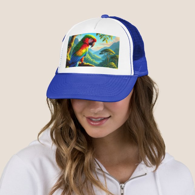 Tropical Macaw Parrot "Bird Lover" Trucker Hat Truckerkappe (Beispiel)