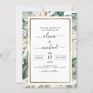 Tropical Magnolia Floral Wedding Flyer Einladung