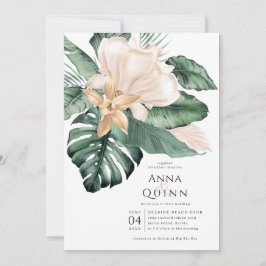 Tropical Magnolia Wedding Einladung
