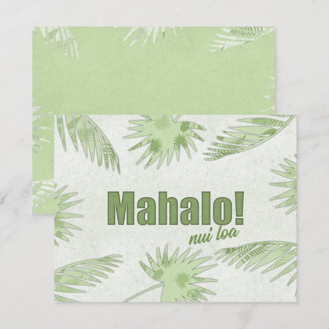 Tropical Mahalo Nui Loa Card (Papierschnitt-Effekt Mitteilungskarte (Vorne/Hinten)
