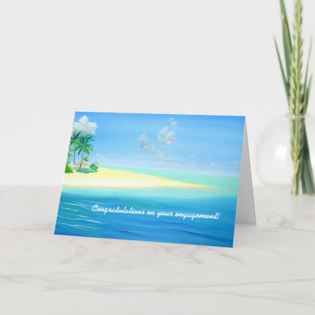 Tropical Maldives Beach Verlobung Card Karte (Vorderseite)