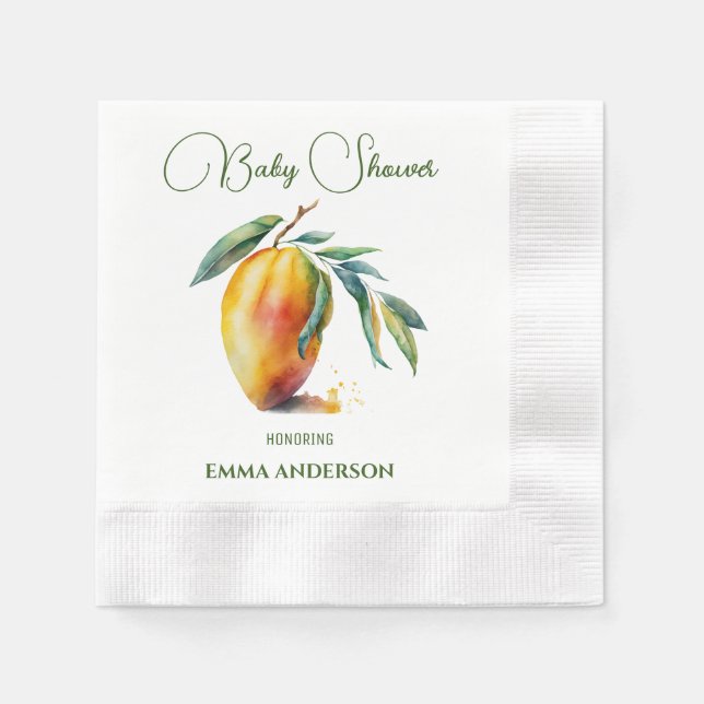 Tropical Mango | Babydusche Serviette (Vorderseite)