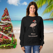 Tropical Mele Kalikimaka Flamingo Santa