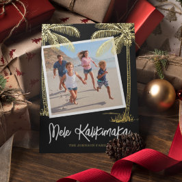 Tropical Mele Kalikimaka Foto Foil Holiday Card Folien Feiertagskarte