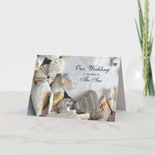 Tropical Melody Folded Seashell Wedding Einladung (Vorderseite)
