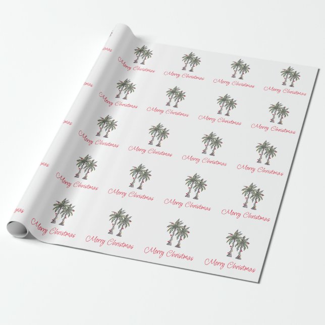 Tropical Mercury Palm Trees Muster Geschenkpapier (Ungerollt)