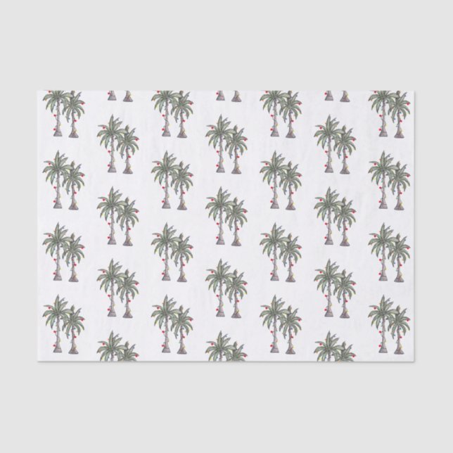 Tropical Mercury Palm Trees Muster Seidenpapier (Vorderseite)