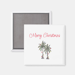 Tropical Merry Christmas Beach Palmen Magnet