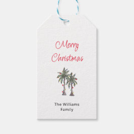 Tropical Merry Christmas Palm Trees Geschenkanhänger