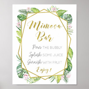 Tropical Mimosa Bar Wedding Sign Poster