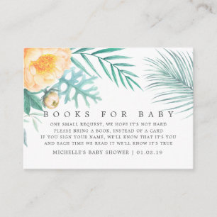 Tropical Mint Floral Baby Shower Buchanfrage Begleitkarte