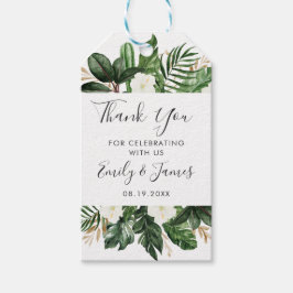 Tropical Modern Palm Leaf Kaktus Typografie Geschenkanhänger