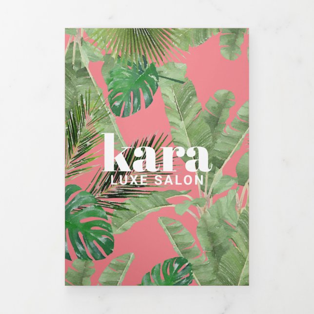Tropical Modern Salon Designer Pink Broschüre (Cover)