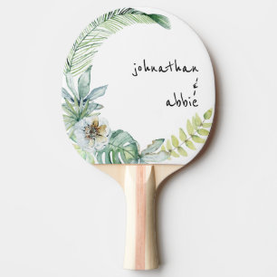 Tropical Modern Schriftart Couple Names Ping Pong Tischtennis Schläger