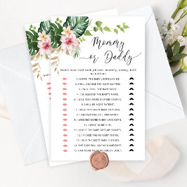 Tropical Mommy or Daddy baby Dusche Game