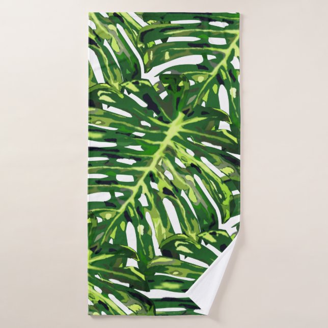 Tropical Monstera Blätter Badhandtuch Set (Badehandtuch)