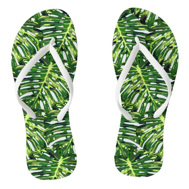 Tropical Monstera Blätter Flip Flops (Fußbett)
