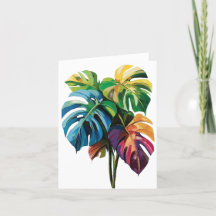 Tropical Monstera Blätter Foliage Greetings Card