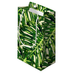 Tropical Monstera Blätter Kleine Geschenktüte
