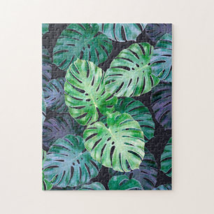 Tropical Monstera Blätter Puzzle