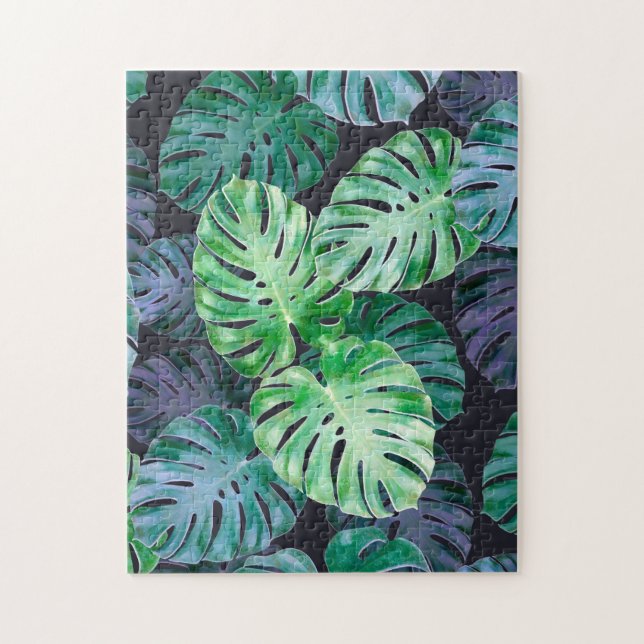 Tropical Monstera Blätter Puzzle (Vertikal)