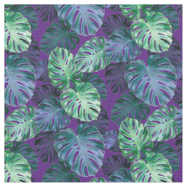 Tropical Monstera Blätter Stoff (Nahaufnahme)