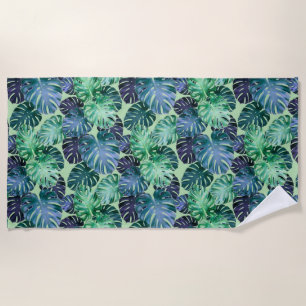 Tropical Monstera Blätter Strandtuch