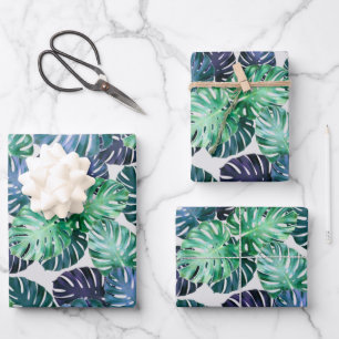 Tropical Monstera Blätter Wrapping Paper Sheets