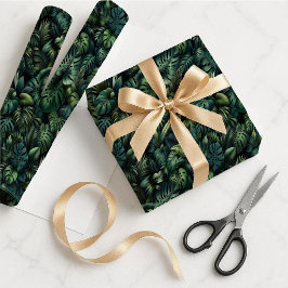 Tropical Monstera Botanical Green Gift Wrap Paper Geschenkpapier