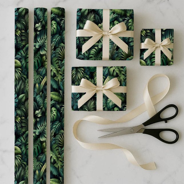Tropical Monstera Botanical Green Wrapping Bundle Geschenkpapier Set (Wrapping paper)