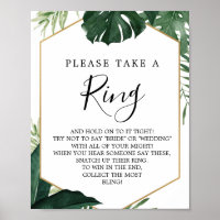 Tropical Monstera Brautparty Ring Game