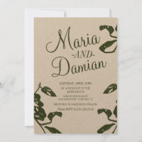 Tropical Monstera Cheese Vine Kraft Wedding