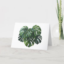 Tropical Monstera Foliage Greetings Card