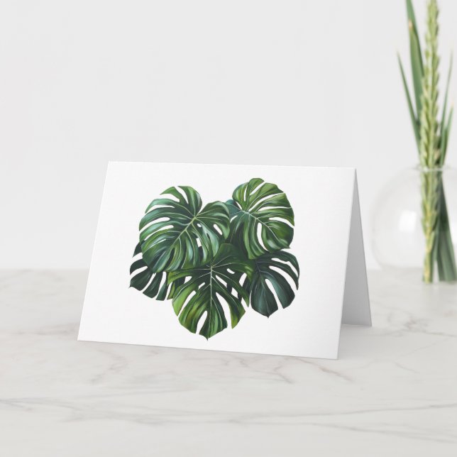 Tropical Monstera Foliage Greetings Card Dankeskarte (Vorderseite)