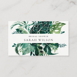 Tropical Monstera Green Fauna Leafy Brautparty Platzkarte