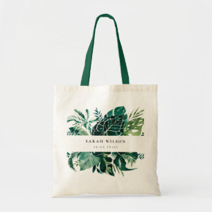 Tropical Monstera Green Foliage Leafy Bride Stamm Tragetasche