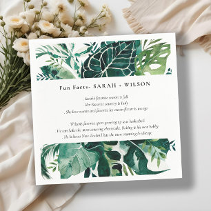 Tropical Monstera Green Foliage Wedding Fun Fakten Serviette