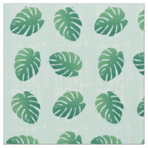 Tropical Monstera Green Leaf Muster Fabric