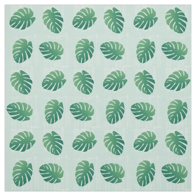 Tropical Monstera Green Leaf Muster Fabric Stoff (Muster)