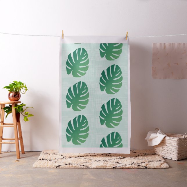 Tropical Monstera Green Leaf Muster Fabric Stoff (Beispiel)