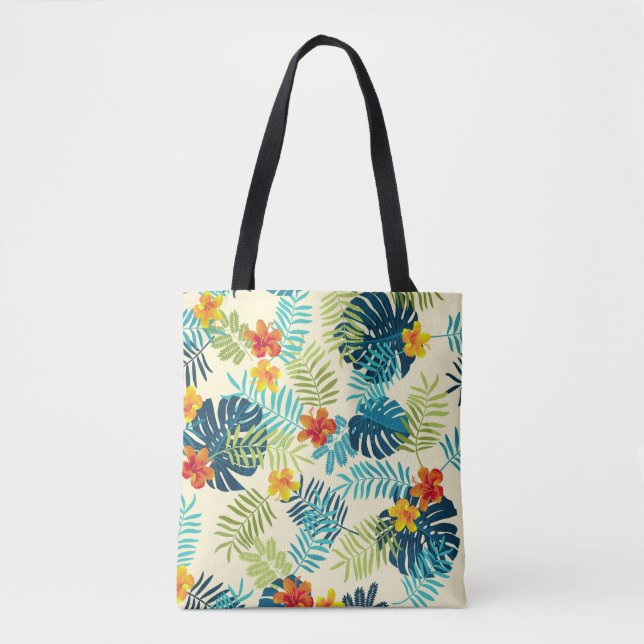 Tropical Monstera Hibiskus Summer Pattern (Vorderseite)