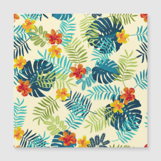Tropical Monstera Hibiskus Summer Pattern Magnetkarte