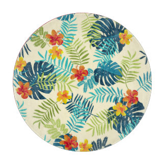 Tropical Monstera Hibiskus Summer Pattern Schneidebrett